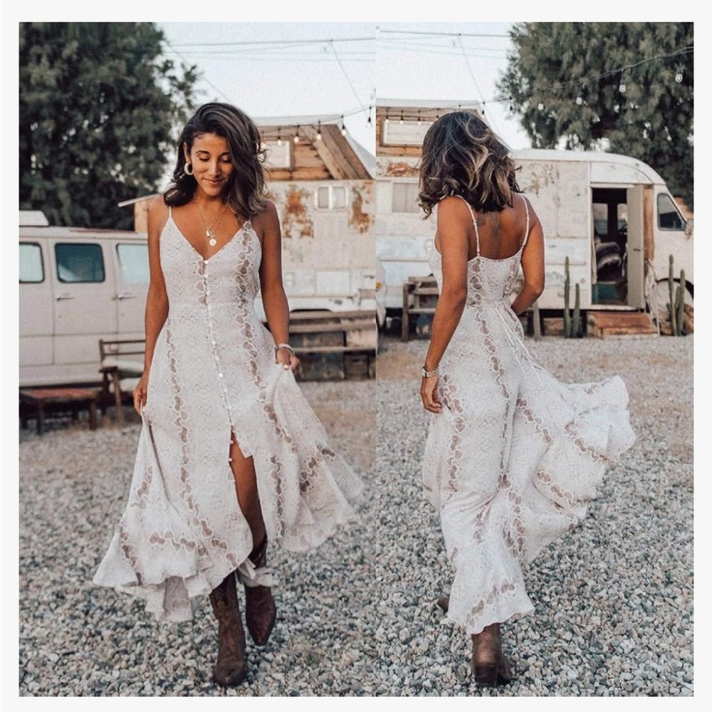 Bohemian maxi dress white